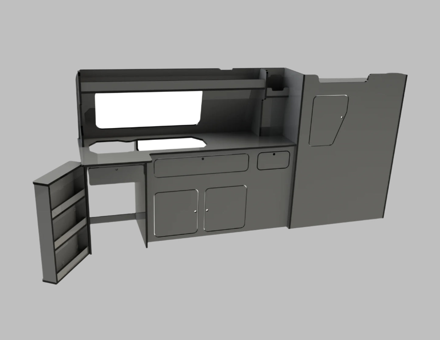VW Transporter lwb Unit with fridge door